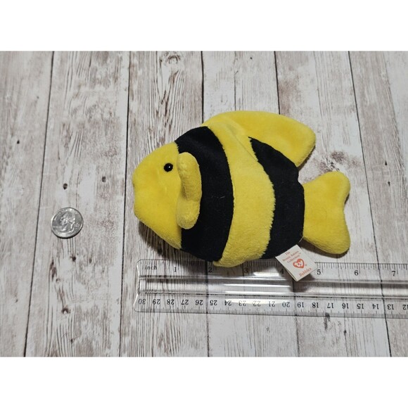 Ty Beanie Babies Bubbies Plushies Black & Yellow Stuffed Toy Rare - Picture 10 of 12